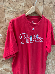 Majestic Phillies Red T-Shirt XL Vintage Baseball Tee