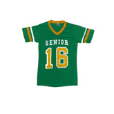 Adult S Green & Gold 'Senior 16' Vintage Style USA College Sport T-Shirt