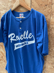 Vintage 90s Eagle USA Roselle Medinah Baseball Tee Shirt Large Blue
