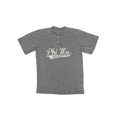 Soffe Large Gray Phi Mu Auburn University Henley T-Shirt