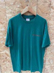 Vintage 90s Single Stitch Hanes XL Dark Green T-Shirt Graphic Tee