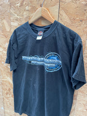 Vintage Thrashed Harley-Davidson Men's L Black Graphic Motorcycle T-Shirt
