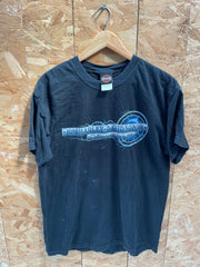 Vintage Thrashed Harley-Davidson Men's L Black Graphic Motorcycle T-Shirt