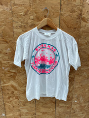 Vintage Single Stitch Bahamas Flamingo Beach Club T-Shirt - Size M - White