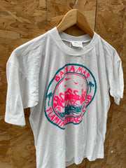 Vintage Single Stitch Bahamas Flamingo Beach Club T-Shirt - Size M - White