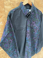 Vintage 90s Wrangler Men's XL Tall Floral Print Cowboy Western Shirt