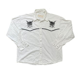 Vintage Stars & Stripes Western Cowboy Shirt Eagle Motif Size XL White