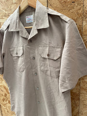 Vintage 50s Finesilver Stay Press Shirt Size M Military Ranger Shirt