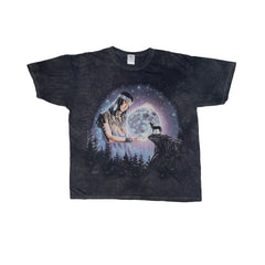 Vintage XL Dark Gray Native American T-Shirt Graphic Tee