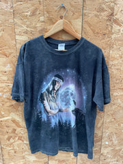 Vintage XL Dark Gray Native American T-Shirt Graphic Tee