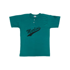 Vintage 80s Germantown Marlins Teal Baseball USA College T-Shirt Size L