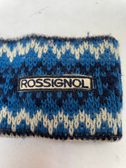 Vintage Rossignol Blue & White Knit Ski Headband Winter Sports 90s
