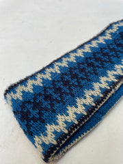 Vintage Rossignol Blue & White Knit Ski Headband Winter Sports 90s