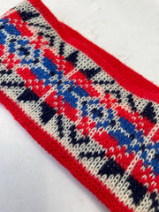 Vintage Italian Spluga Tricot Knit Ski Headband Fair Isle Nordic Pattern