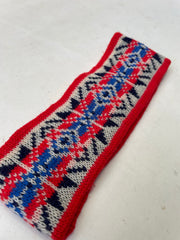 Vintage Italian Spluga Tricot Knit Ski Headband Fair Isle Nordic Pattern