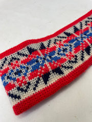 Vintage Italian Spluga Tricot Knit Ski Headband Fair Isle Nordic Pattern