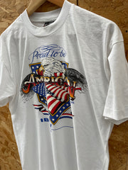 Vintage 90s Proud to be American Eagle Graphic T-Shirt - Size L
