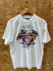Vintage 90s Proud to be American Eagle Graphic T-Shirt - Size L