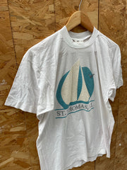 Vintage St. Thomas V.I. Sailboat Single Stitch Graphic T-Shirt Size M