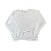 Vintage Fruit of the Loom Crewneck Raglan Plain Sweater - White - XXL