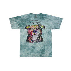 Vintage The Mountain XL Pitbull Tie Dye Blue T-Shirt - Happiness is a Pitbull Smile