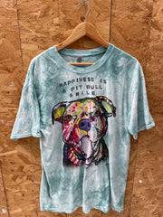 Vintage The Mountain XL Pitbull Tie Dye Blue T-Shirt - Happiness is a Pitbull Smile