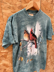 The Mountain M Green Tie-Dye Cardinal Birds T-Shirt