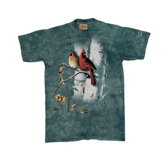 The Mountain M Green Tie-Dye Cardinal Birds T-Shirt