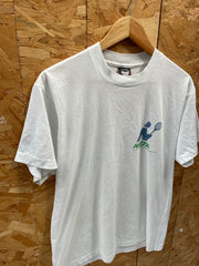 Vintage 90s Single Stitch Tennis T-Shirt - Size L - White - Graphic Tee