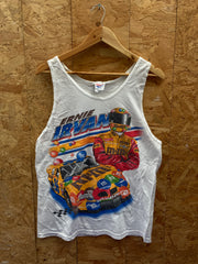 Vintage Y2K Ernie Irvan M&Ms Nascar racing white vest top t-shirt size medium