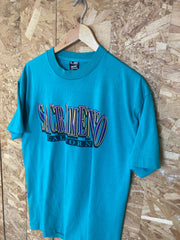 Vintage 80s turquoise green Sacramento USA souvenir single stitch t-shirt size XL