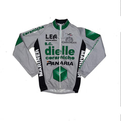 Vintage Dielle Ceramiche Mariner Cycling Jersey Long Sleeve Men's M Grey Green