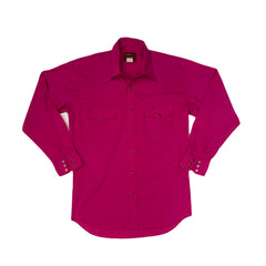 Vintage 90s magenta pink western cowboy long sleeve shirt size medium by Rustler