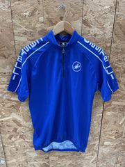Castelli Cycling Jersey Blue Short Sleeve Zipper XL Men's Modern