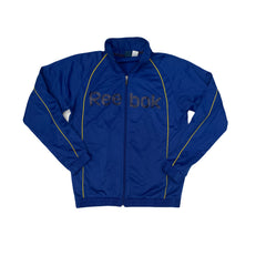 Reebok Track Jacket Blue Yellow Logo Full Zip Men's Size M
