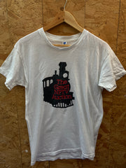 Vintage 80s NPTV steam train single stitch white souvenir t-shirt size small