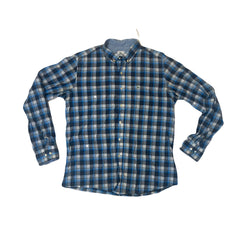 Vintage Y2K Lacoste blue white grey check long sleeve Mod skinhead retro punk shirt size large 44