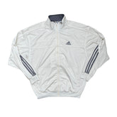 Vintage Adidas Track Jacket Cream Full Zip Athletic 3-Stripes Men's M
