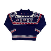 Vintage 90s navy red white Icelandic Nordic knit jumper size medium by JC Penny