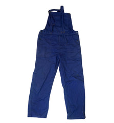 Vintage 80s navy blue cotton drill chore distressed dungaree trousers W34  L30