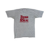 Vintage Jerzees Tekna Seal Single Stitch T-Shirt Gray Red Logo Size XL