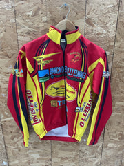 Windtex Veloce Club Cycling Jersey Red Yellow Long Sleeve Full Zip Men's M