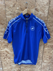 Castelli Cycling Jersey Blue Short Sleeve Zipper XL Men's Modern