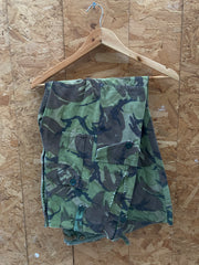 Vintage 90s thrashed faded woodland combat camo trousers size large