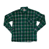 Vintage 80s green white felt cotton check shirt size large by Melbourne