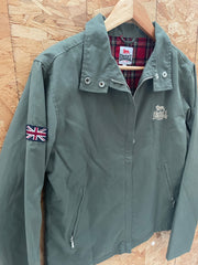 Vintage Lonsdale London Mod Jacket Green Plaid Lined Full Zip Women's Size L