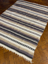 Vintage Striped Southwestern Blanket Throw Rug Serape Boho Fringe