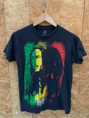 Vintage Y2K Bob Marley souvenir black green yellow t-shirt size small by Zion