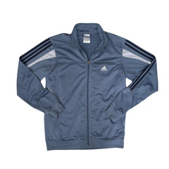 Vintage 90s Adidas zip track top grey white size medium