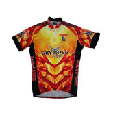 BCM Cycling Jersey Short Sleeve Men's Size 6 Red Yellow Flame Skypier Bradford